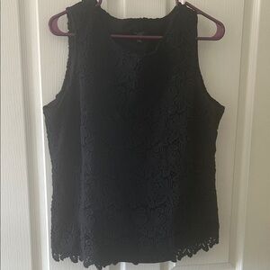 Talbots Black Floral Lace Tank Top